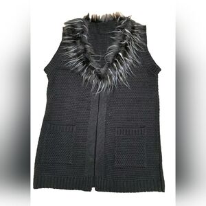 No BrandCardigan Sweater Womens Small Brack Acrylic Sleeveless Vented Open Front